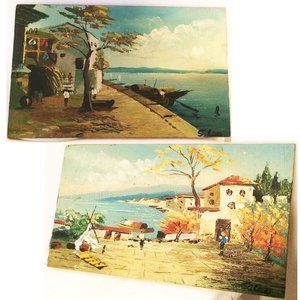 Small Set of Oil Paintings on Board